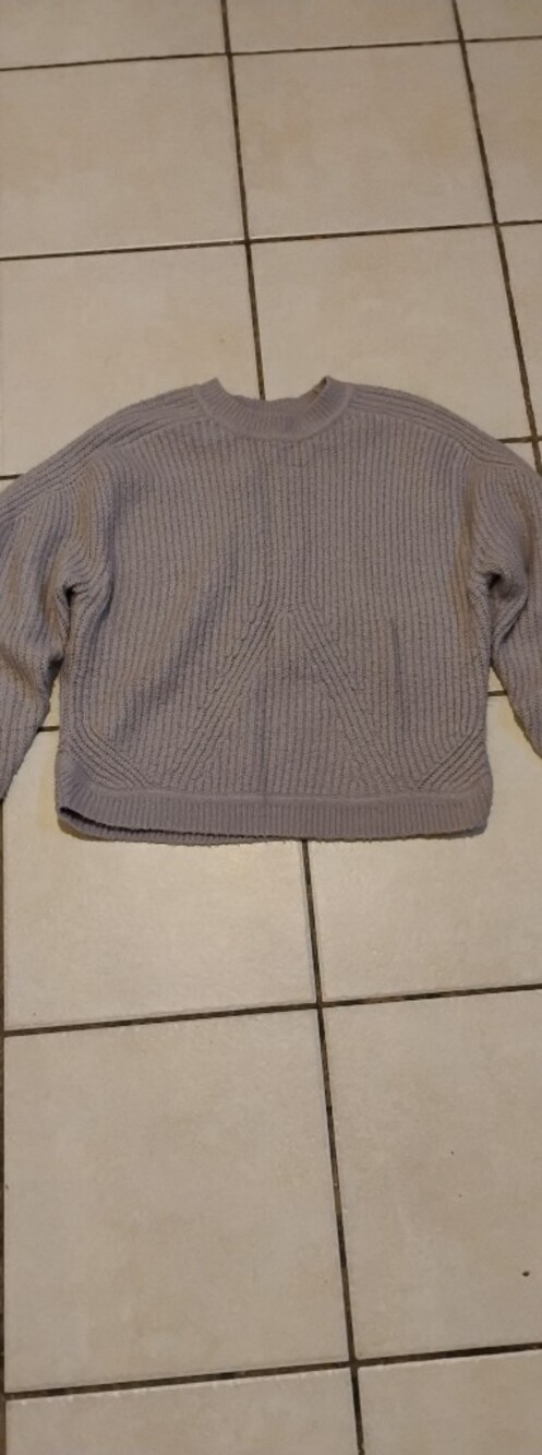 Aqua Lavender Ribbed Knit Sweater